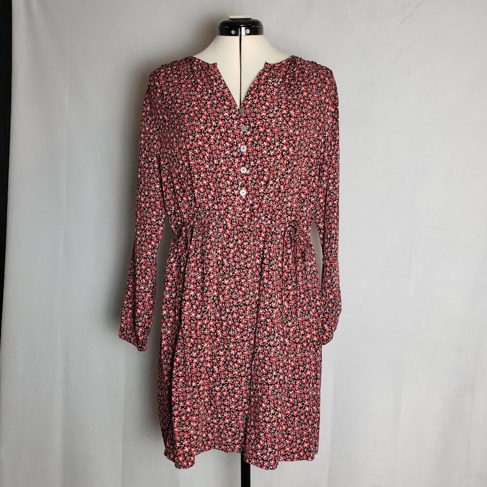 LOFT Floral Ditsy Multicolor Adjustable Side Tie Swing Mini Dress Ladies Size SP